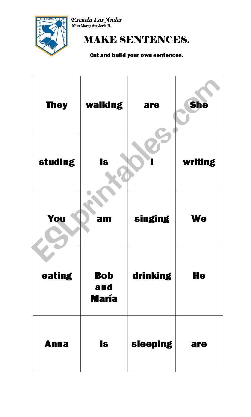 MAKE SENTENCES worksheet