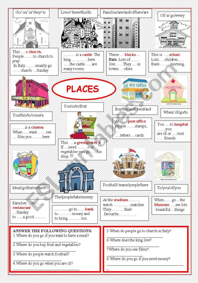 Places worksheet