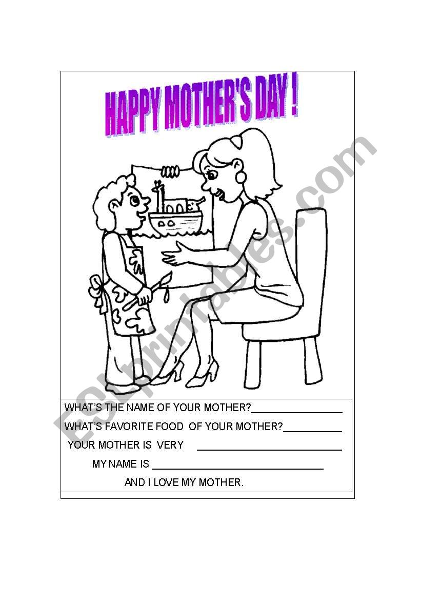 mother´s day worksheet