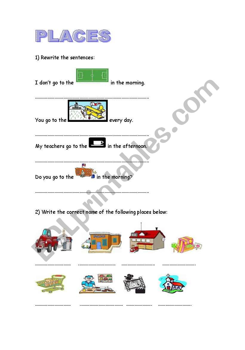 Places worksheet