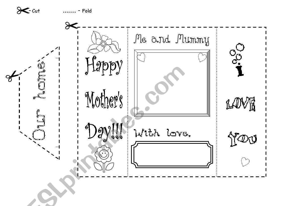Our home - Mothers Day card worksheet