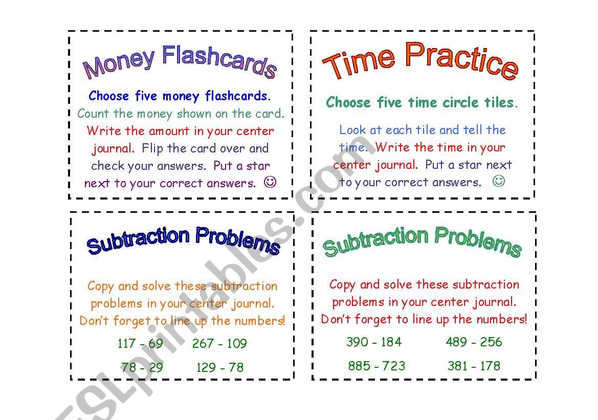 Math Task Cards (2)  worksheet