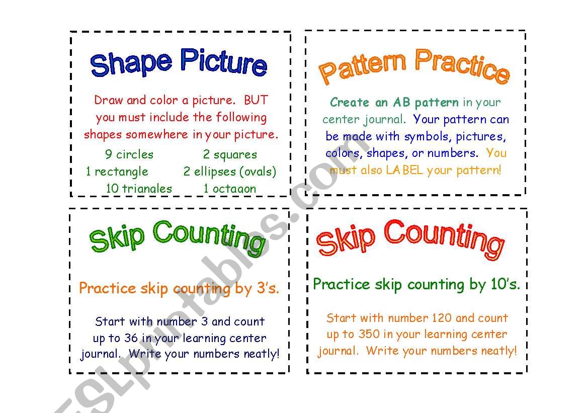 Math Task Cards (2) - ESL worksheet by Amarissa