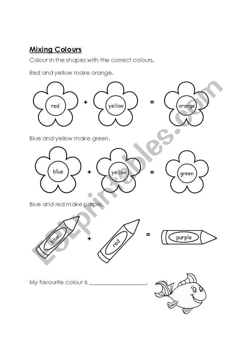 Mixing Colours worksheet