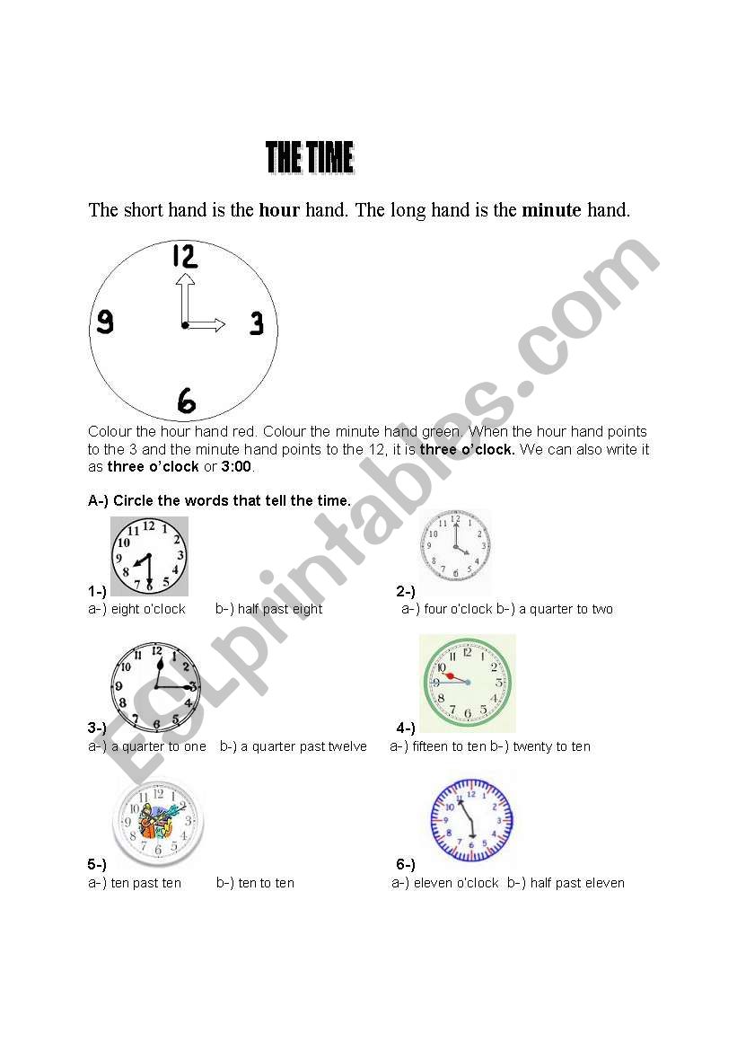 the time worksheet