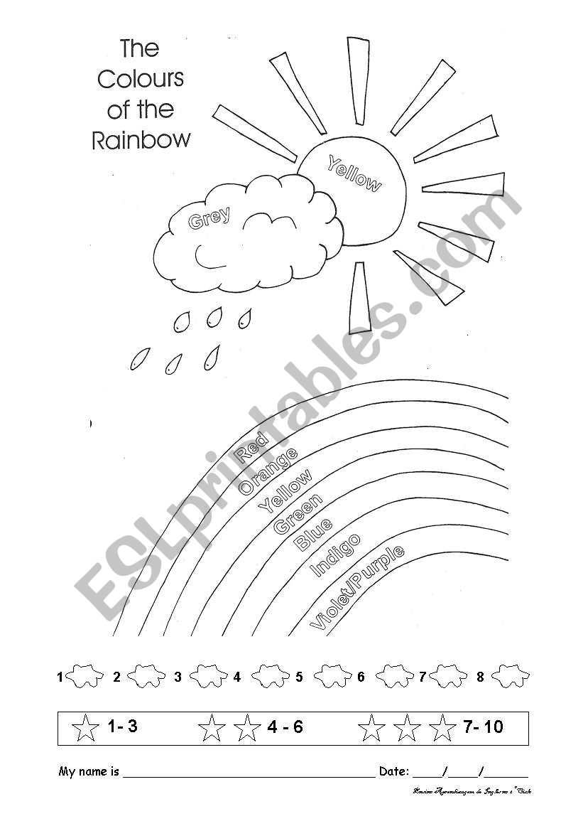 The colours of the rainbow worksheet