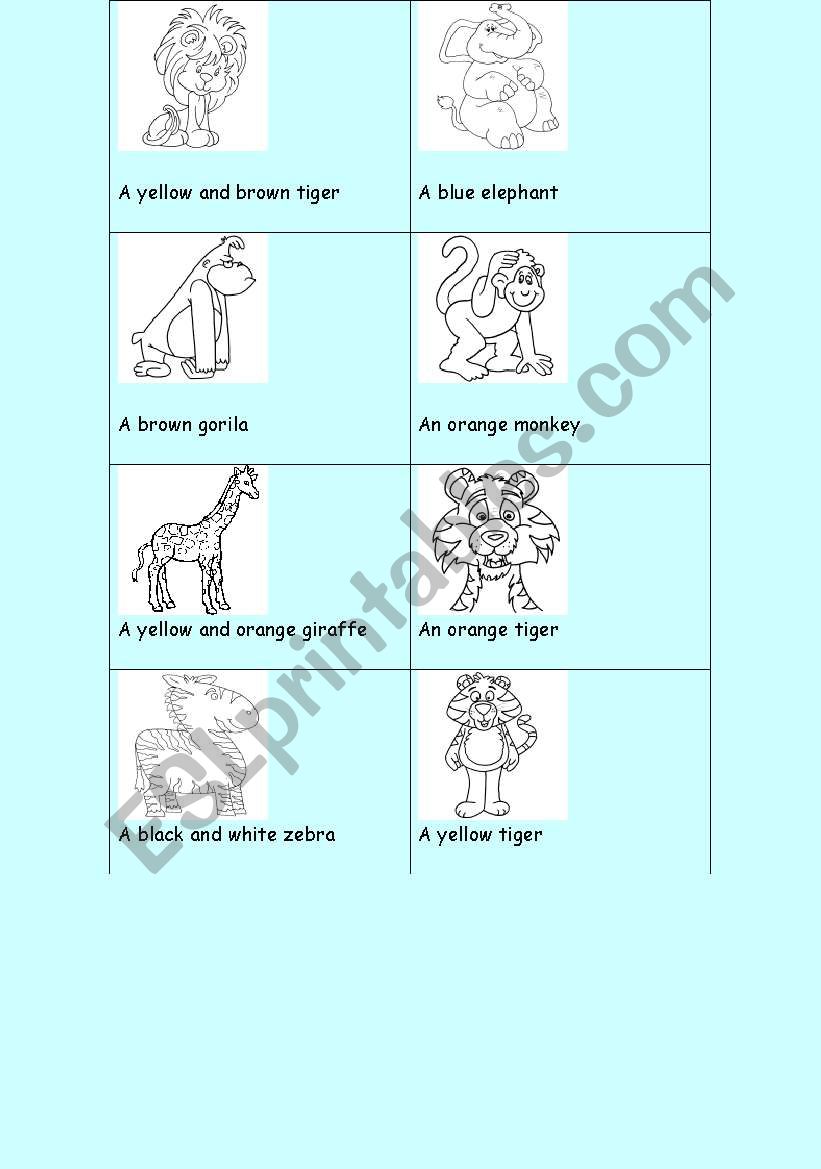 Animals worksheet