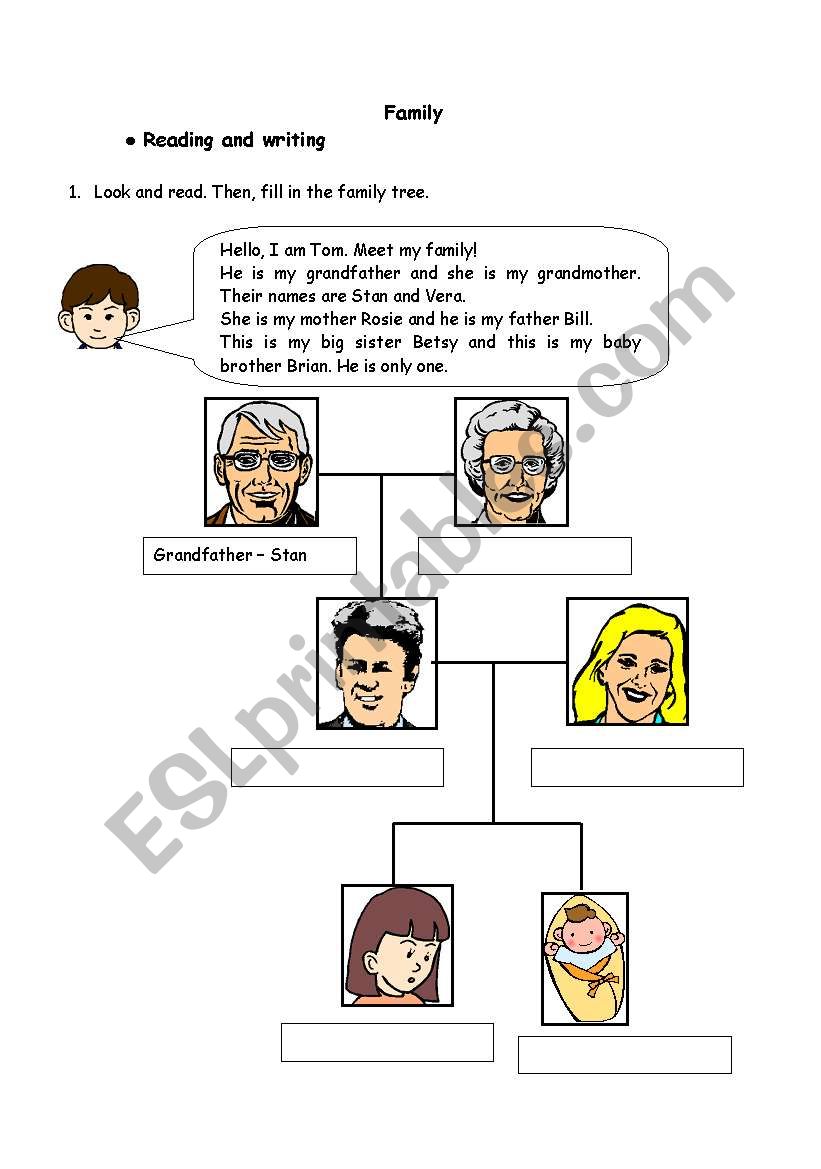  Family tree worksheet