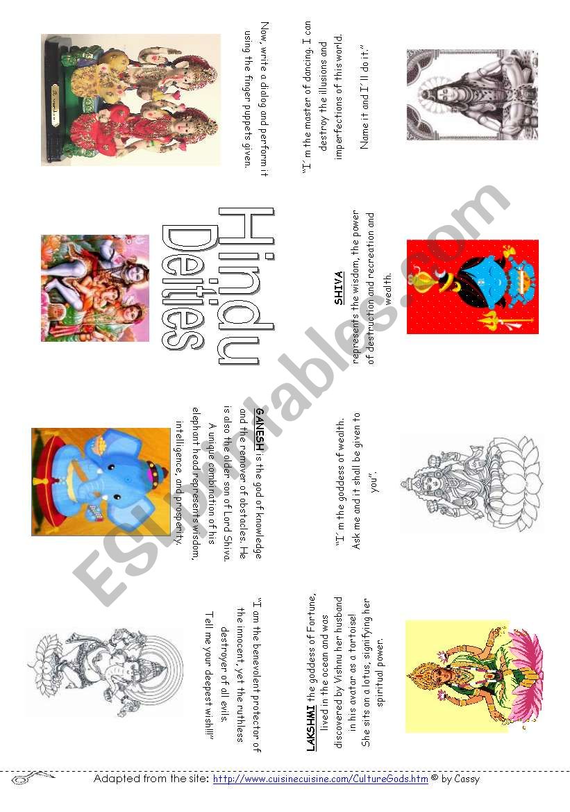 Mini Book with activities - Hindu Deities (Ganesh, Lakshmi and Shiva)