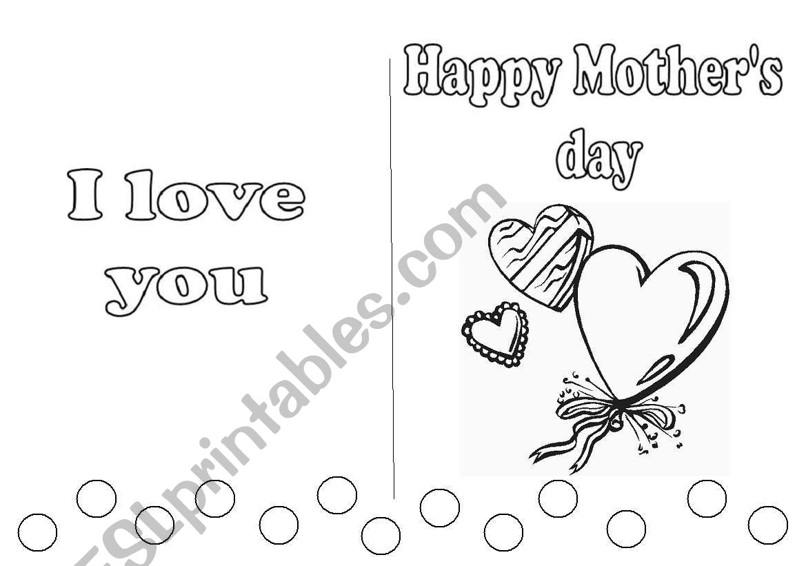 Mothers day worksheet