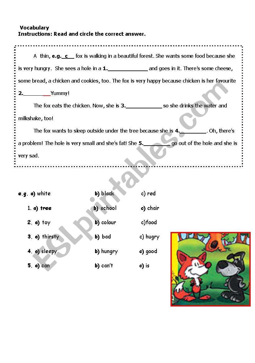 Vocabulary search worksheet