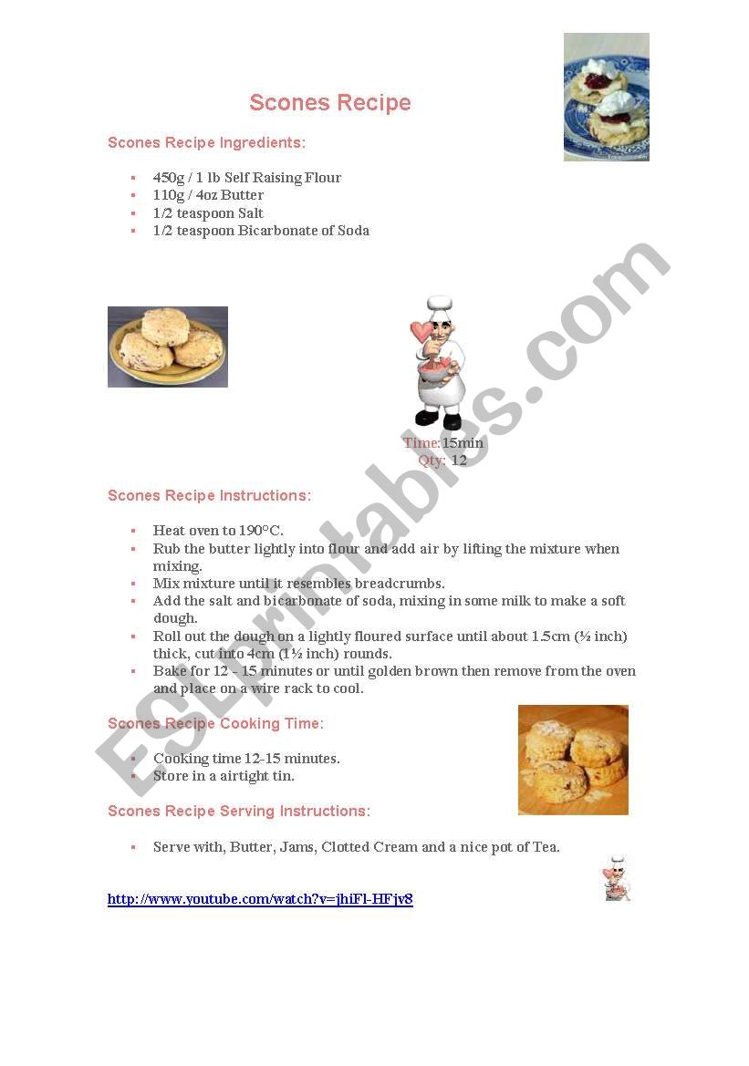 How to make scones worksheet