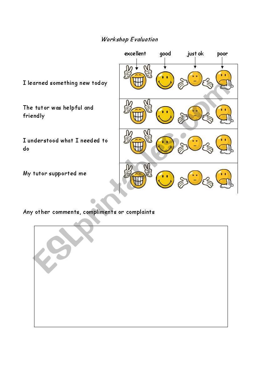 Evaluation of a session worksheet