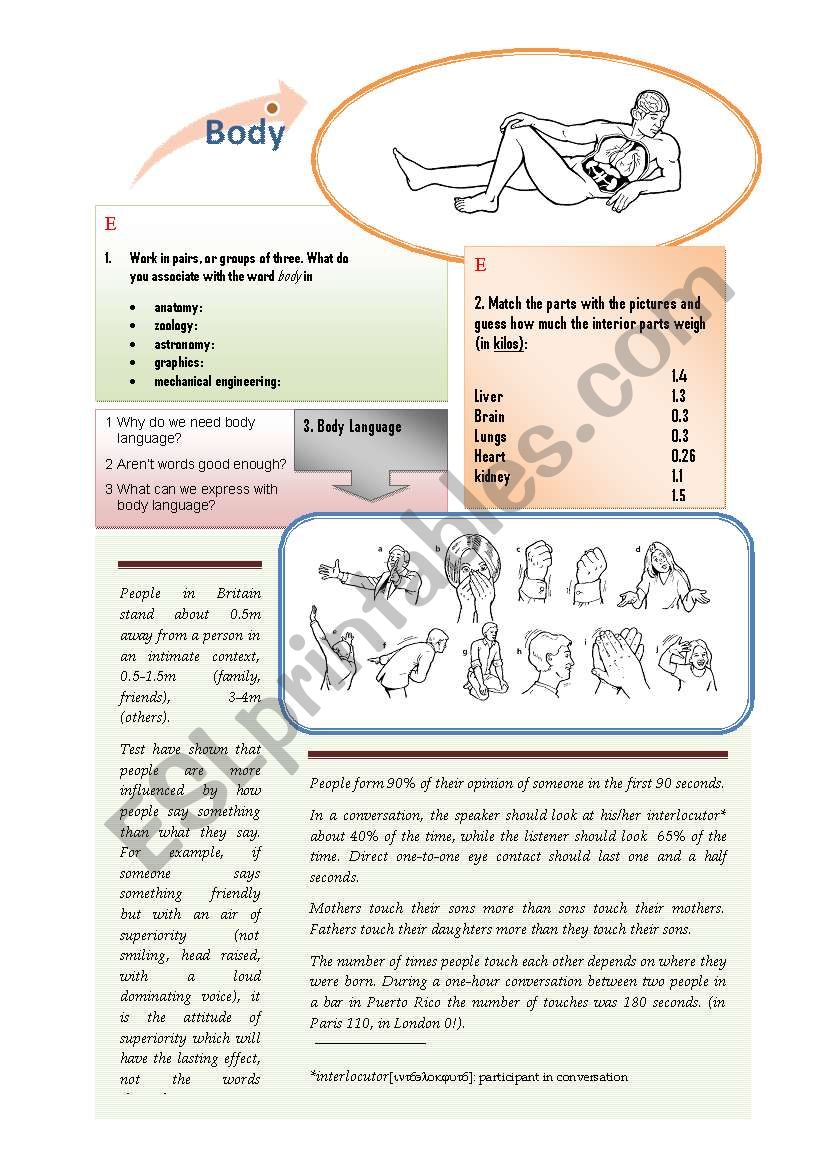 Body and Body Language (3 pages)