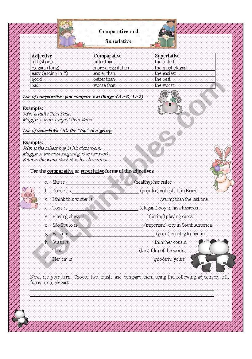 Comparative and Superlative - Explanation and Exercise