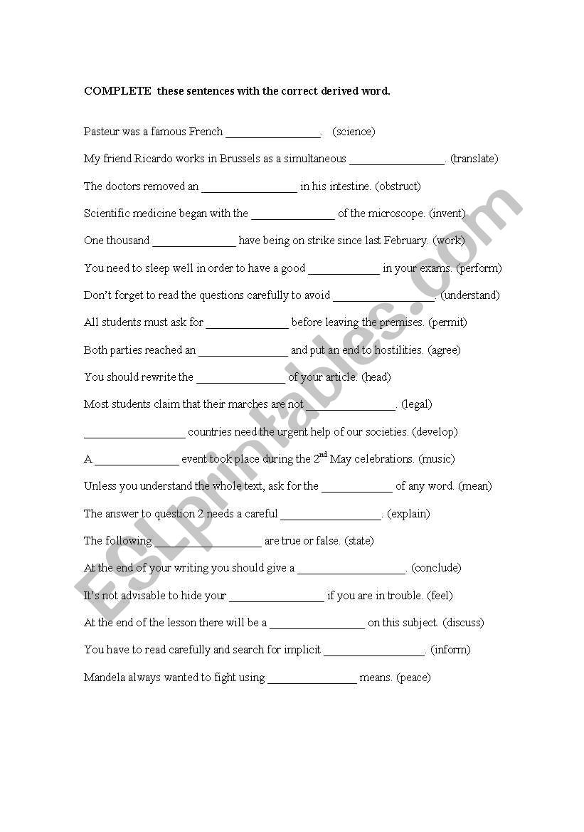 english-worksheets-derived-words