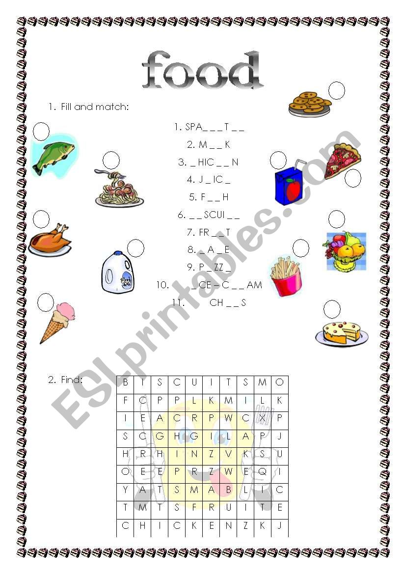 FOOD 2 worksheet