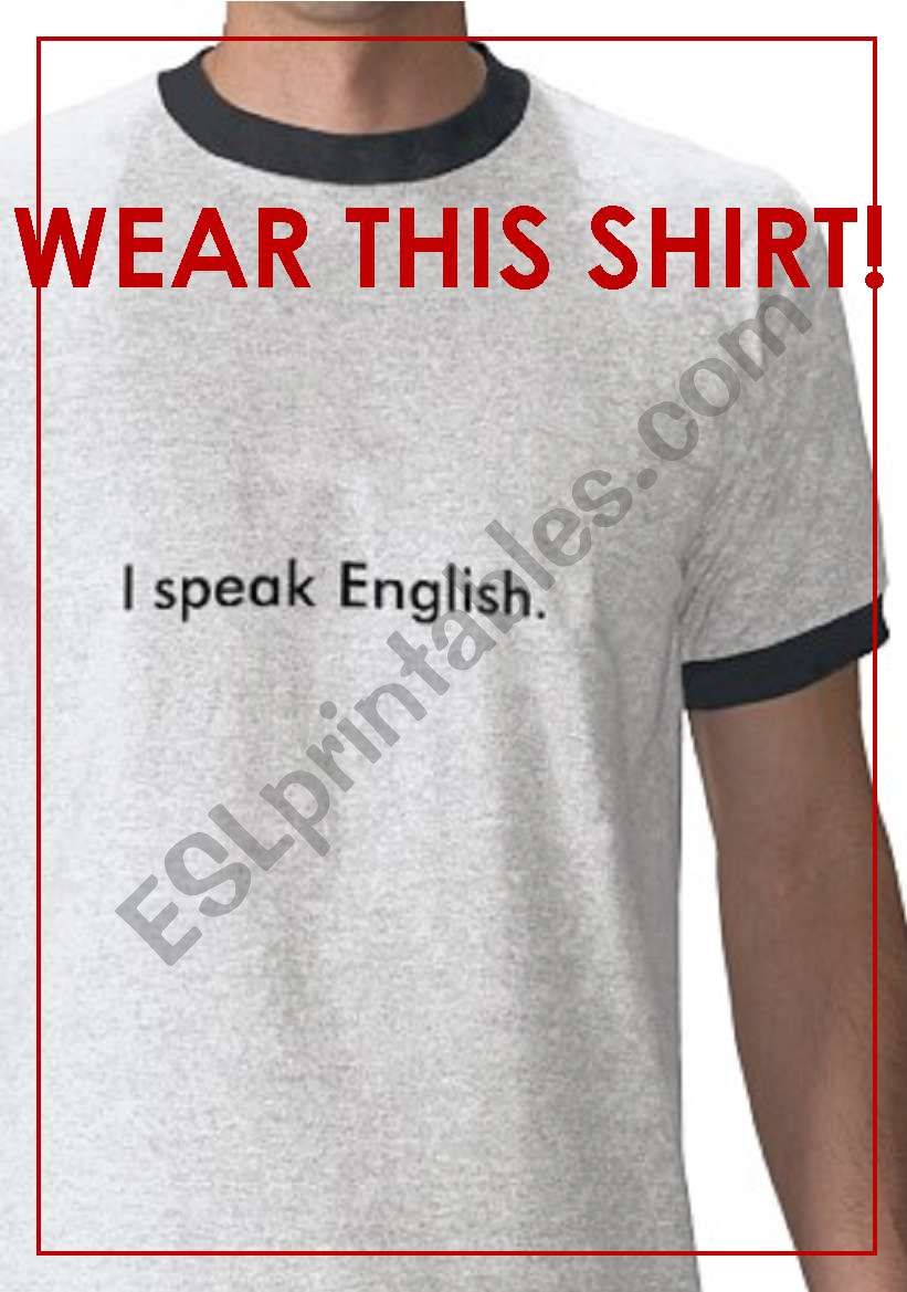 WEAR THIS T-SHIRT! worksheet