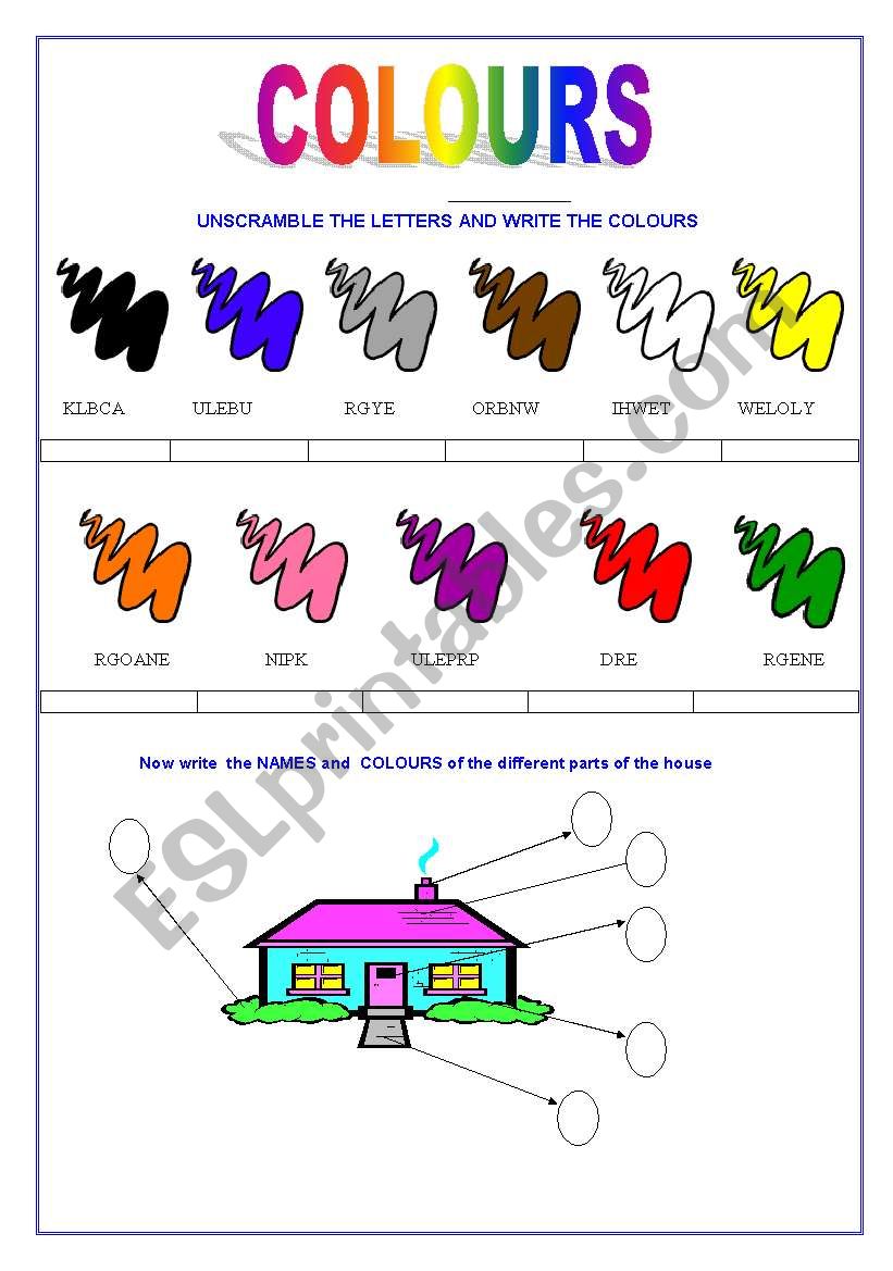 COLOURS worksheet