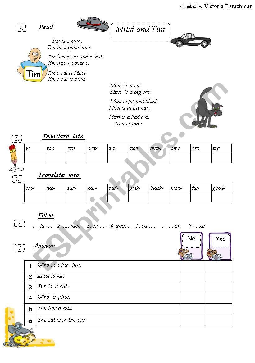 Tim and Mitsi worksheet