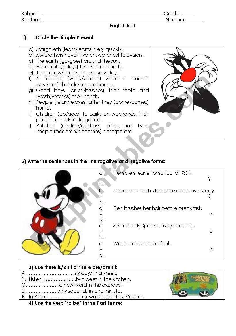 Simple Present,  affirmative, negative and interrogative forms