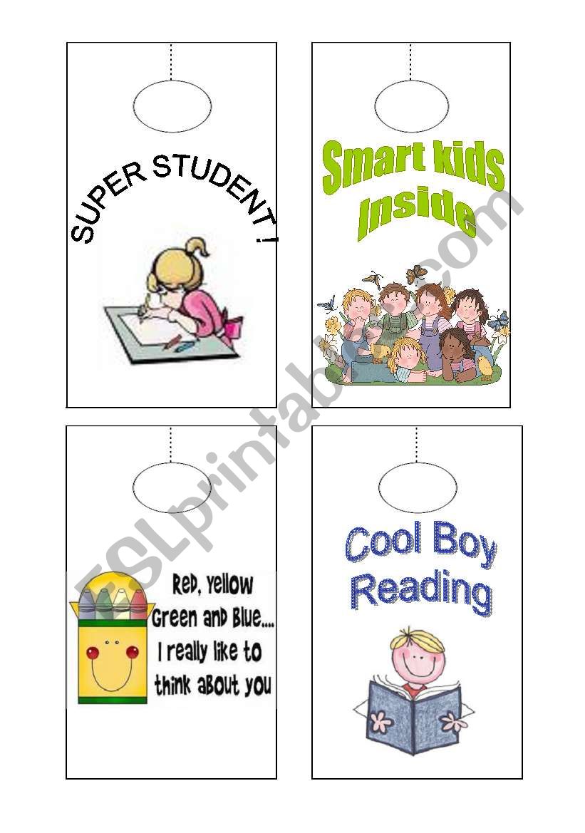 Door Hangers worksheet