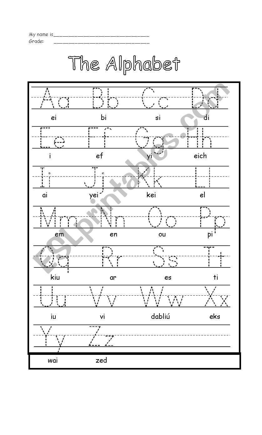 The Alphabet worksheet