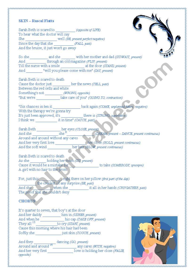 Song Activity -  Skin (Sarah Beth) by Rascal Flatts