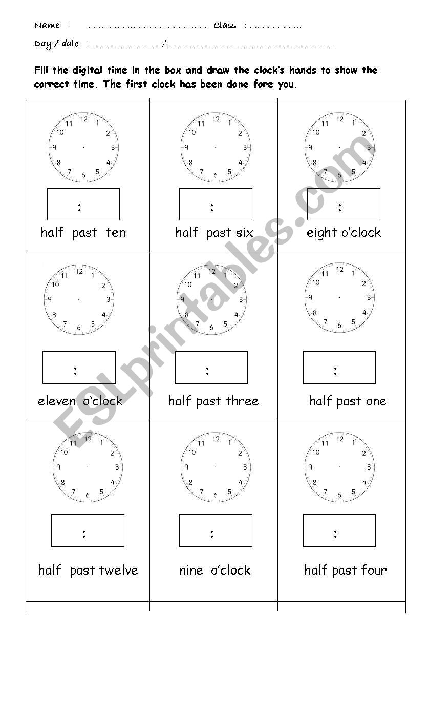 time  worksheet