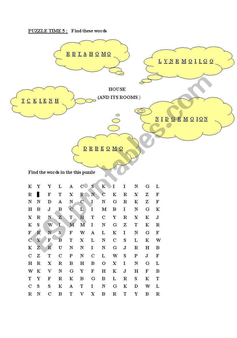 THE HOUSE worksheet