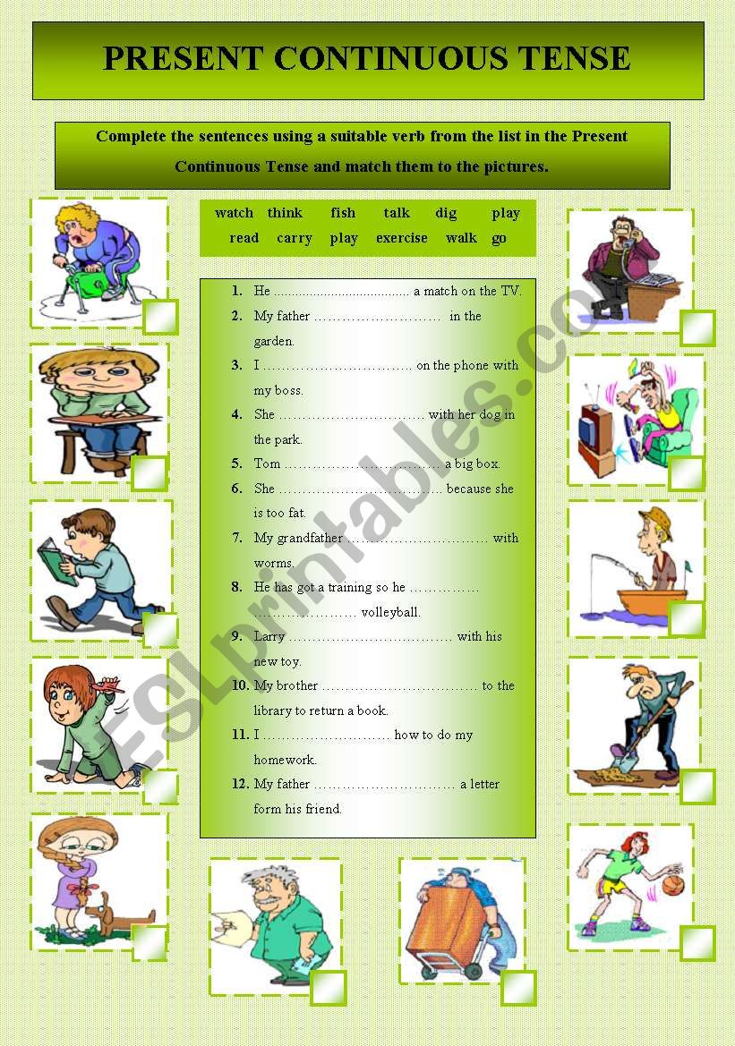 Present Continous Tense  worksheet