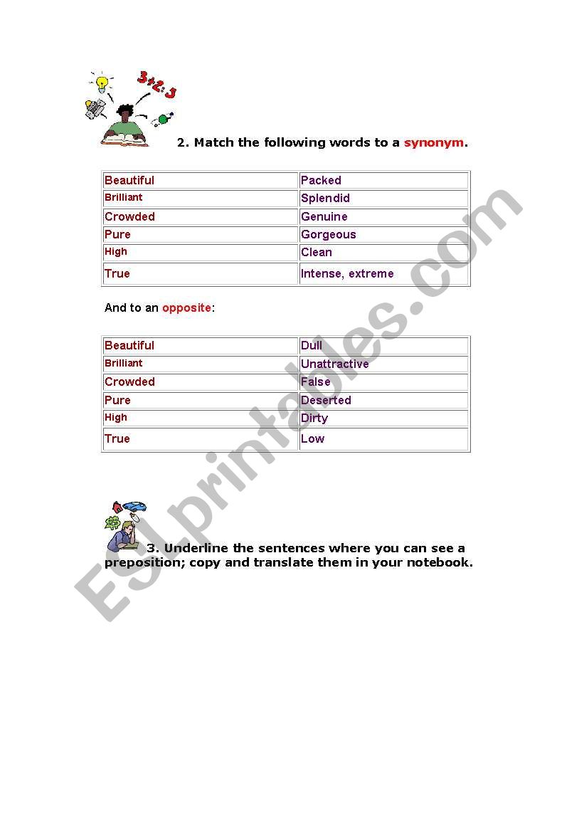 synonyms worksheet