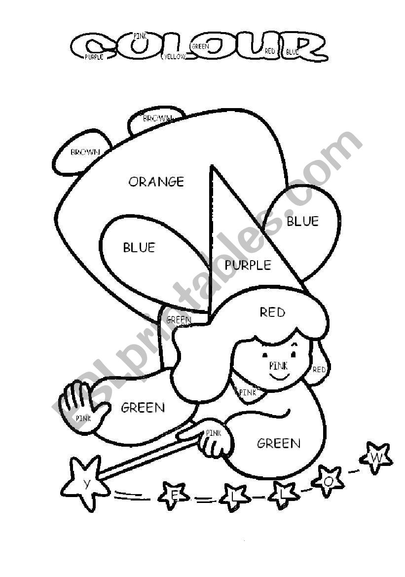 Colour this fairy worksheet