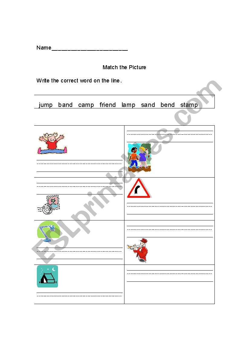 Match the Picture worksheet
