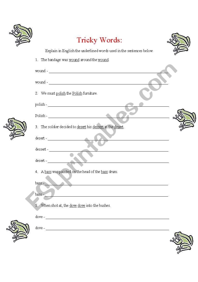 Tricky Words worksheet