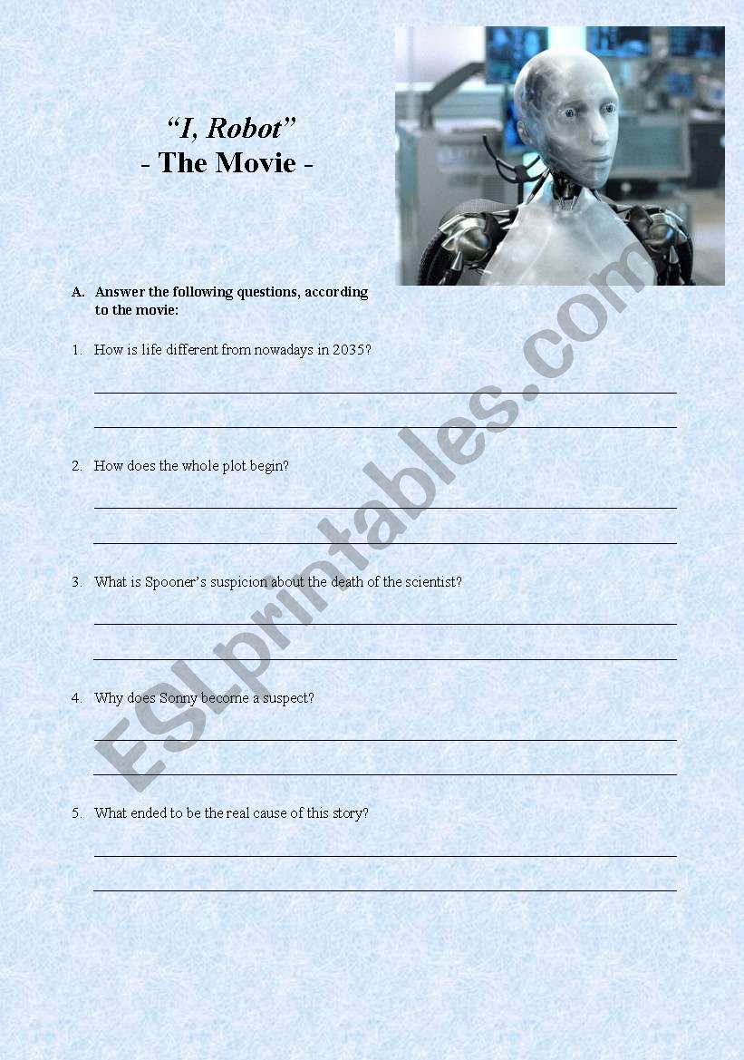 I, Robot worksheet