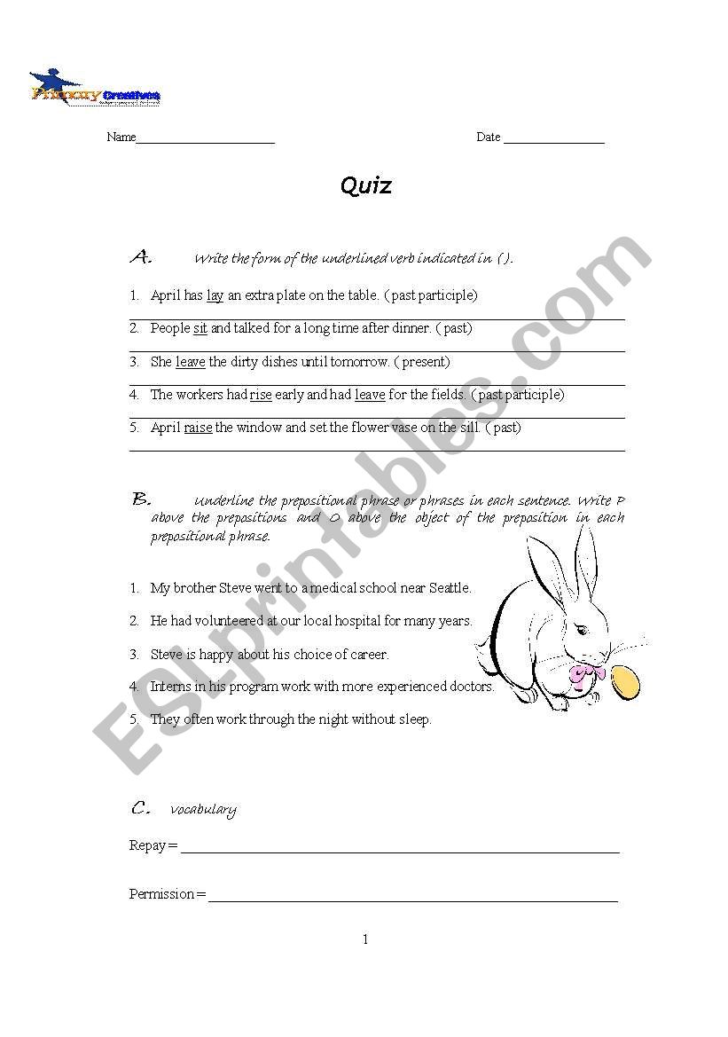 quiz worksheet