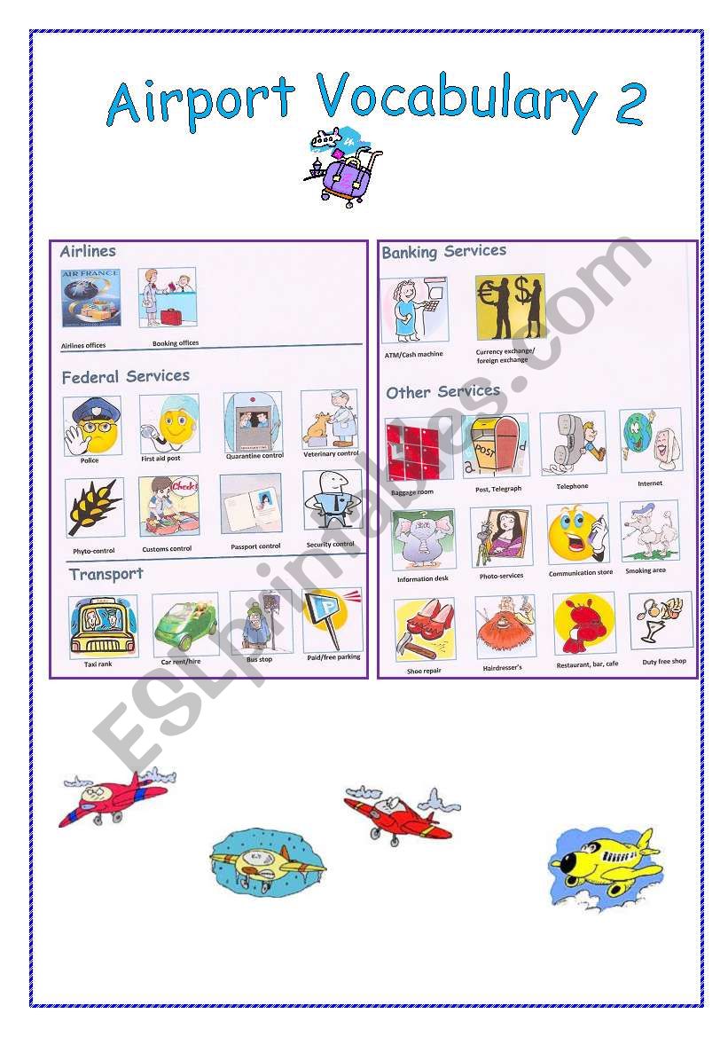 AIRPORT vocabulary 2 worksheet