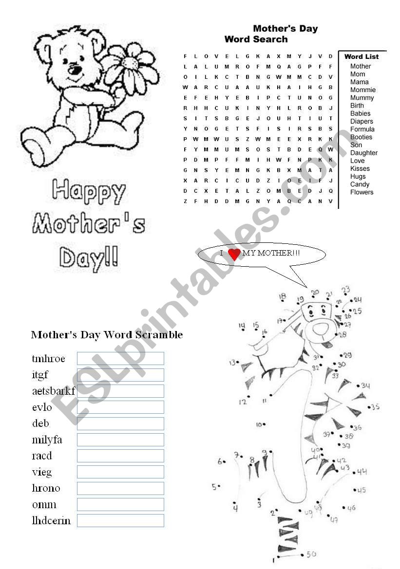 Mothers Day worksheet