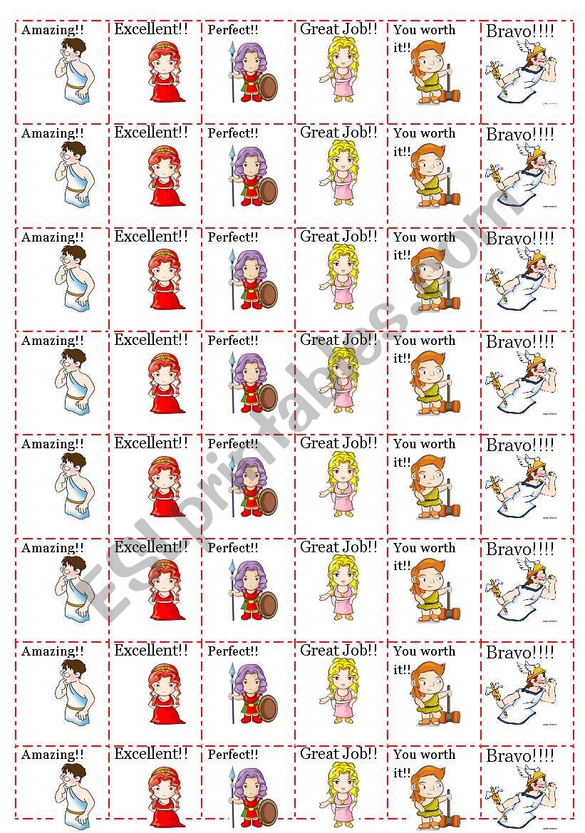 REWARD STICKERS - GREEK MYTHOLOGY