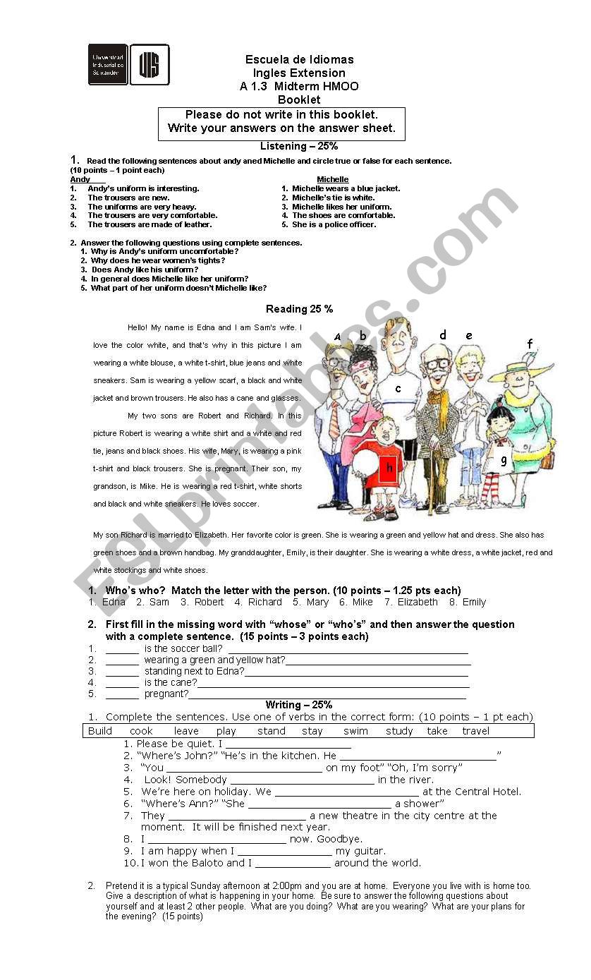 Exam Headway elementary 3rd edition - units 11-12