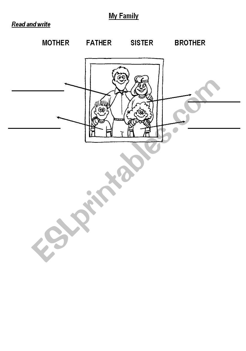 Family Members worksheet