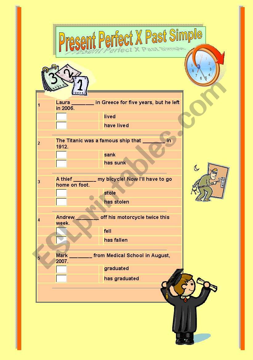 Present Perfect X Past Simple worksheet
