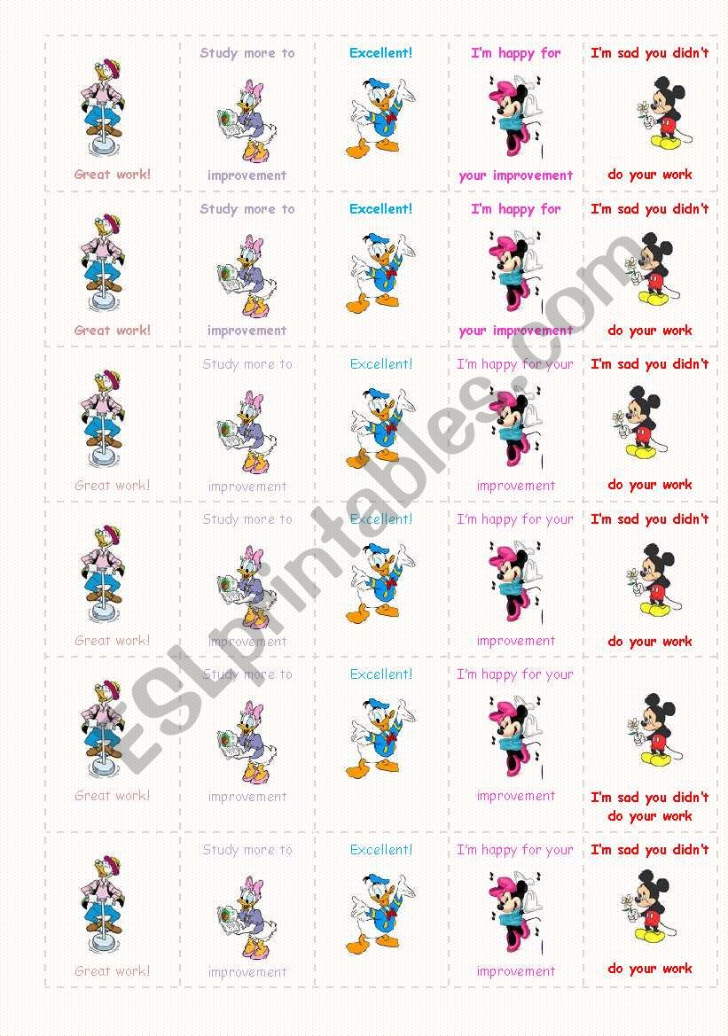 Stickers worksheet