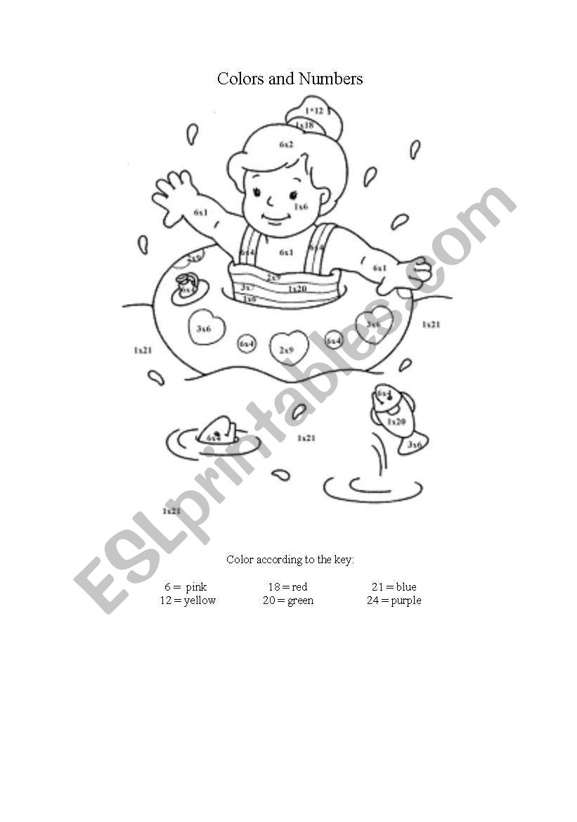 Colors and Numbers worksheet