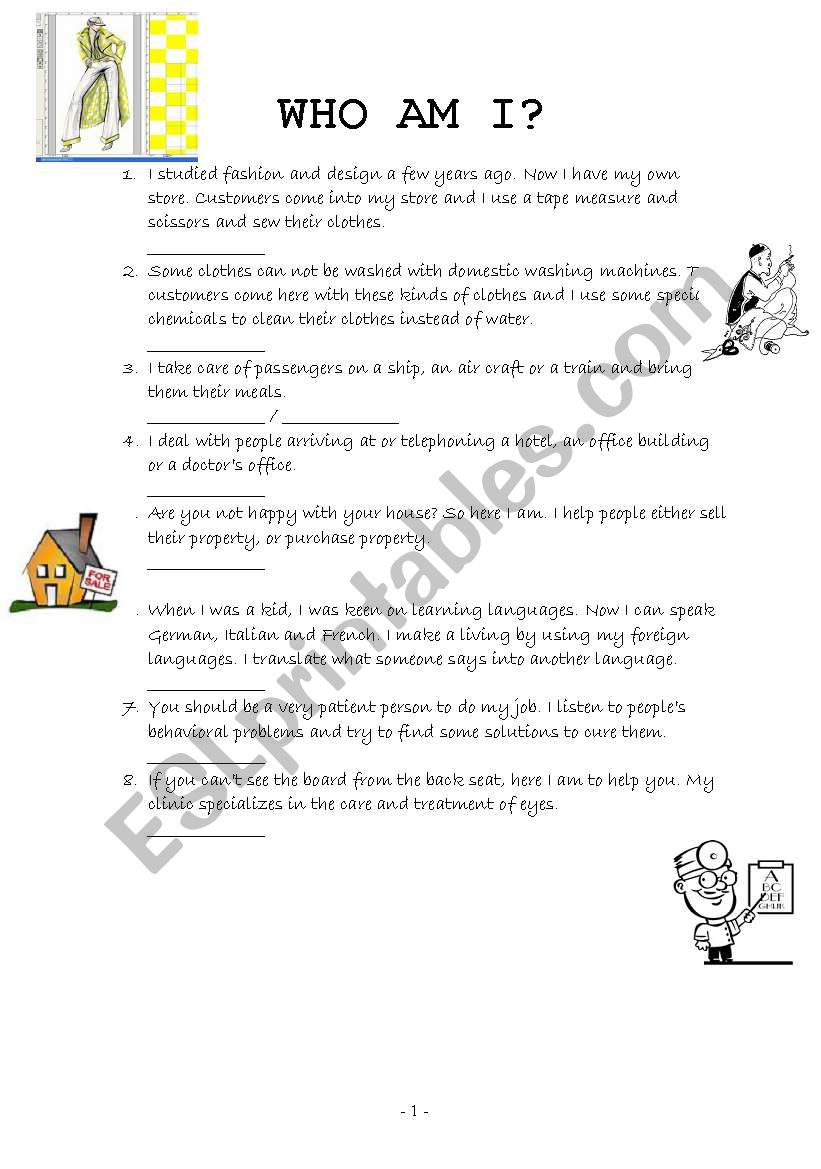 jobs worksheet