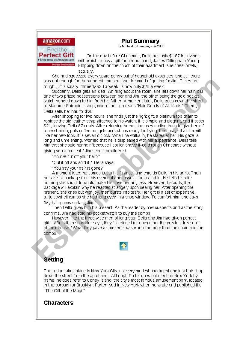 plot summary worksheet