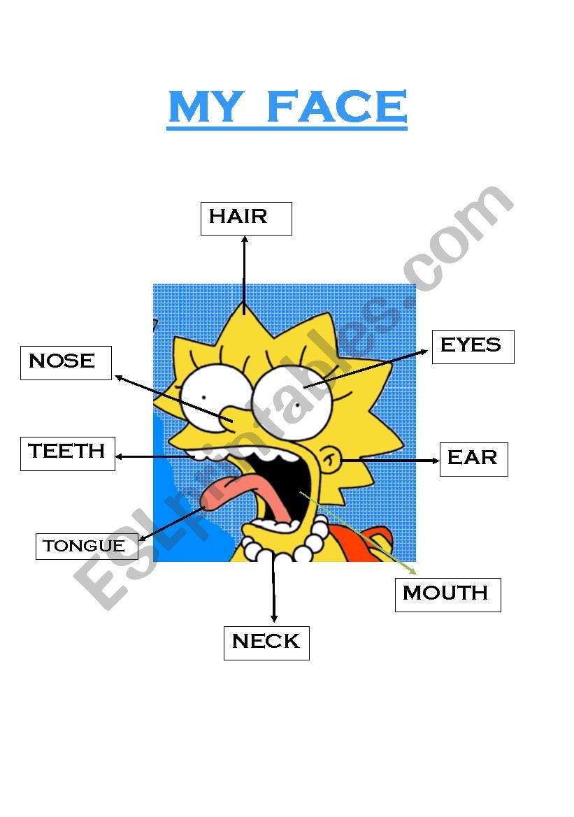 LISA SIMPSON Â´S FACE worksheet