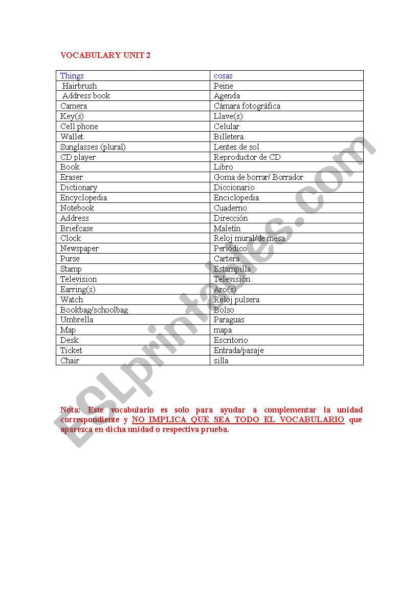 clothes vocabulary worksheet