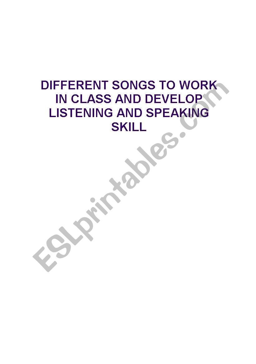 SONGS worksheet